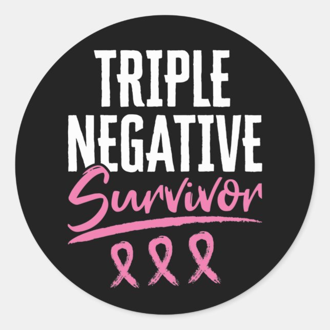 Sticker Rond Triple cancer du sein de survivant négatif TNBC (Devant)
