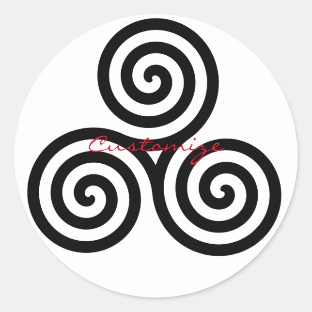 Sticker Rond Triple spirale noire Thunder_Cove (Devant)