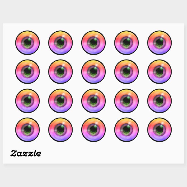 Sticker Rond Trippie psychédélique bizarre Hippie bizarre Oeil  (Feuille)
