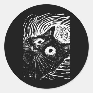 Sticker Rond Trippy Cat Pastel Goth Gothic Grunge Alt Punk Weir