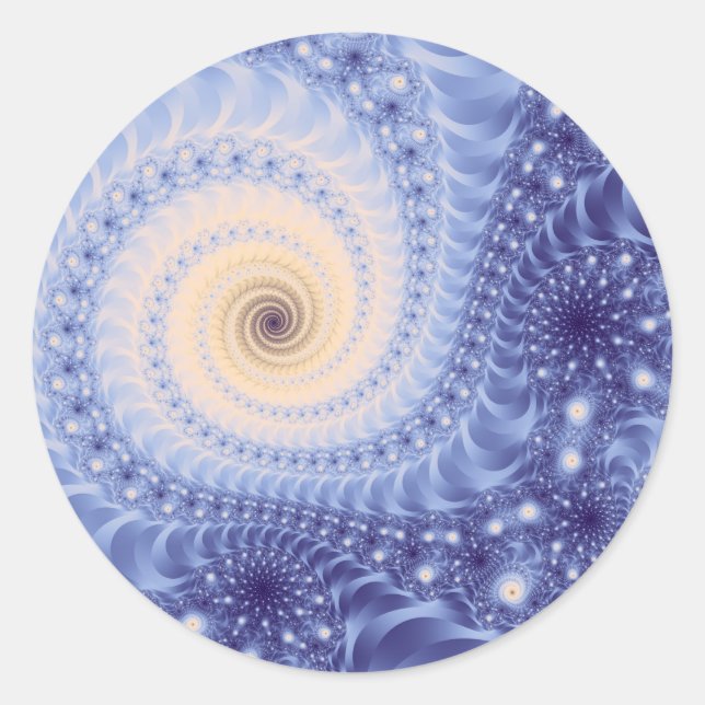Sticker Rond Trippy Psychedelic Starstorm Fine Fractal (Devant)