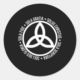 Sticker Rond Triquetra de la Trinité chrétienne de cinq solas