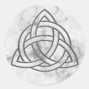 Sticker Rond Triquetra Silver Bevel
