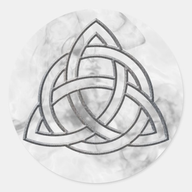 Sticker Rond Triquetra Silver Bevel (Devant)