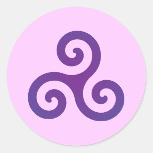 Sticker Rond Triskele Violet