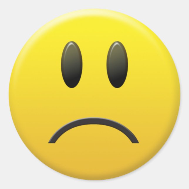 Sticker Rond Triste visage (Devant)