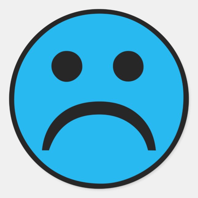 Sticker Rond Triste visage (Devant)