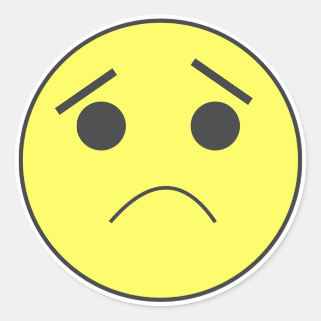 Sticker Rond Triste visage Emoticon humeur (Devant)