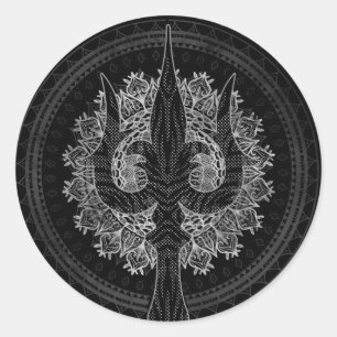 Sticker Rond Trisula - Trident de Shiva