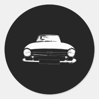 Sticker Rond Triumph Tr6 British Sports Car Bloc blanc