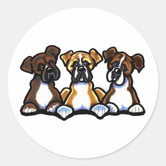 Sticker Rond Trois boîtes (Devant)