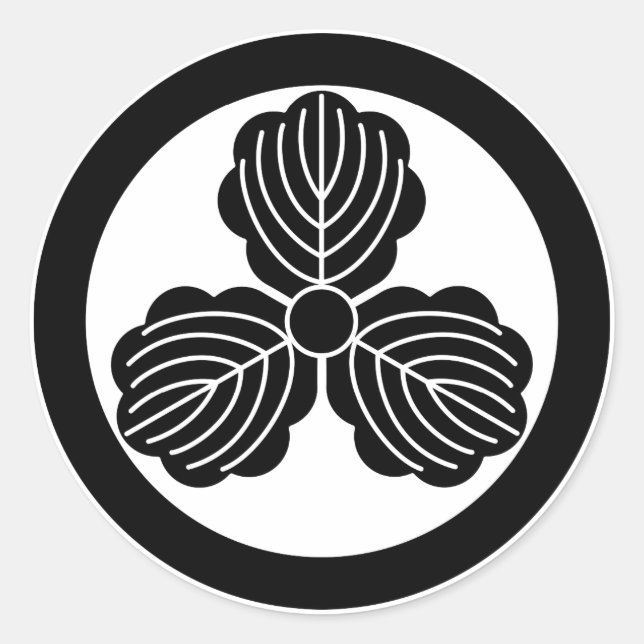 Sticker Rond Trois feuilles de chêne(1) en cercle (Devant)