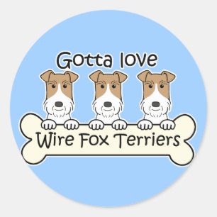 Sticker Rond Trois fils Fox Terriers