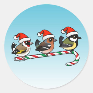 Sticker Rond Trois Finches de Noël (UE)