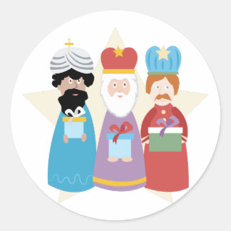 Sticker Rond Trois hommes sages