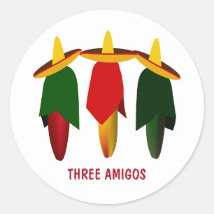 Sticker Rond Trois Poivrons Chauds Amigos