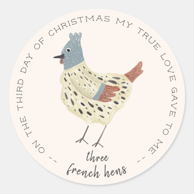 Sticker Rond Trois poules françaises (Devant)