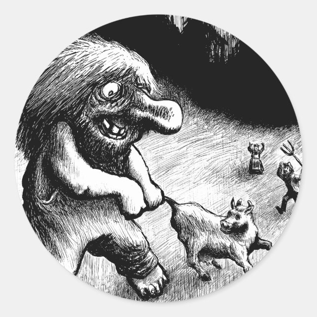 Sticker Rond troll-clipart-13 (Devant)