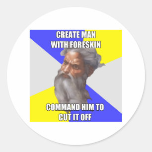 Sticker Rond Troll God Foreskin