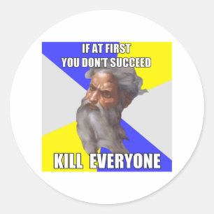 Sticker Rond Troll God Kills
