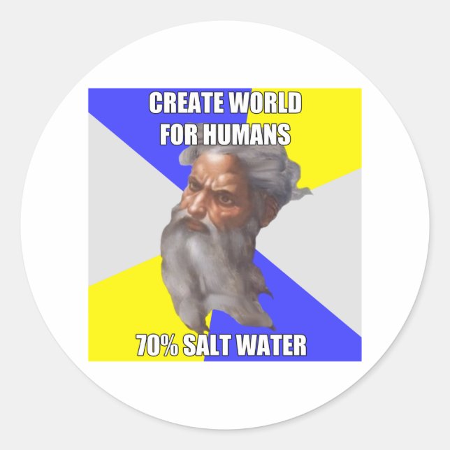 Sticker Rond Troll God Saltwater (Devant)