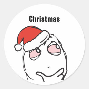 Sticker Rond Troll Le Me Mèmes penser haute ÉDITABLE noël