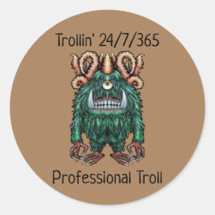 Sticker Rond Troll professionnel