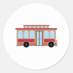 Sticker Rond Trolley Car