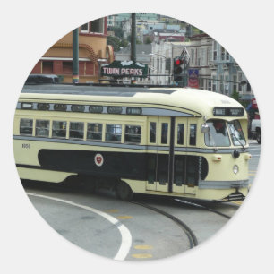 Sticker Rond Trolley de San Francisco