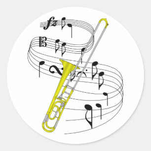 Sticker Rond Trombone