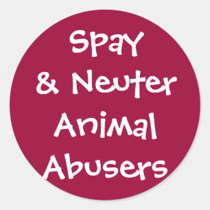Sticker Rond Trompeurs animaux neutres de Spay&