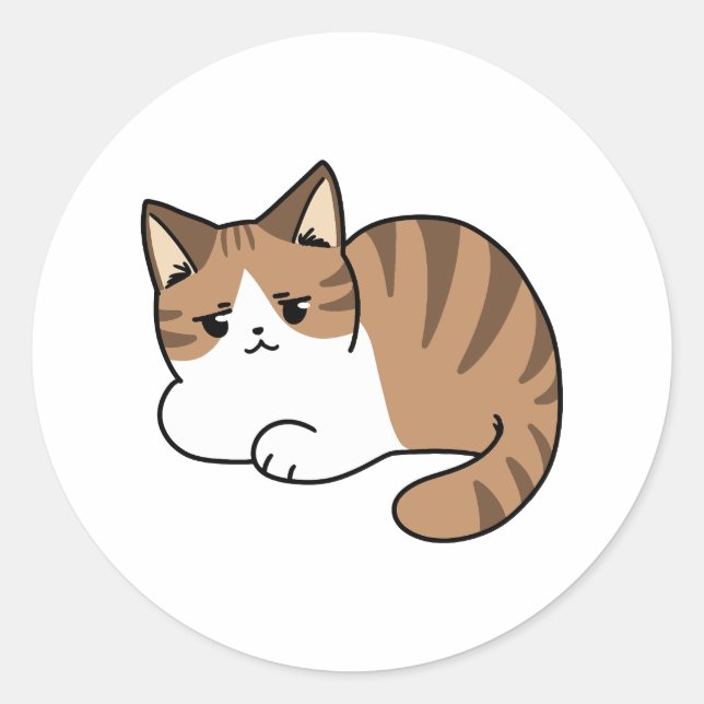 Sticker Rond Trop Cool pour s'occuper, trop paresseux pour boug (Devant)