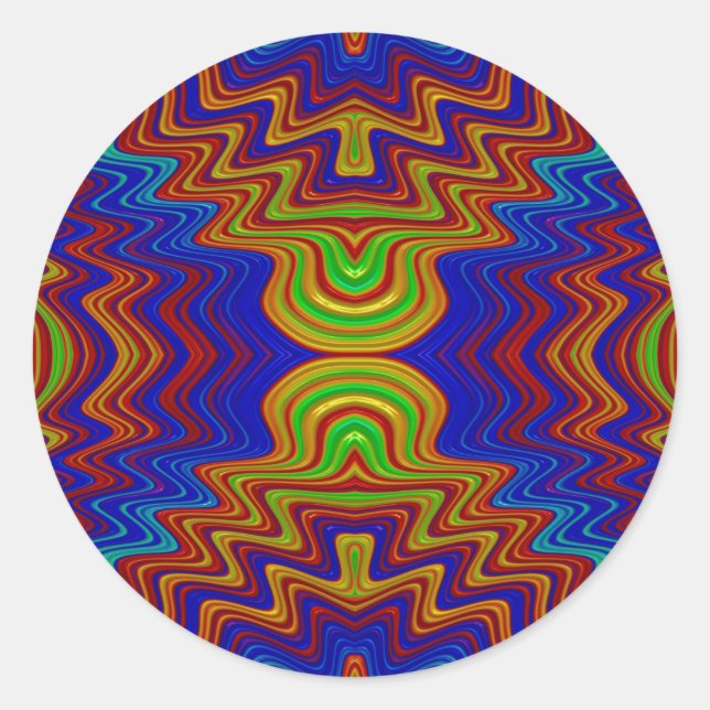 Sticker Rond ~ Trop gras Fractal multicolore ~ (Devant)