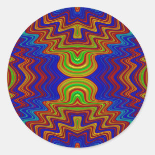 Sticker Rond ~ Trop gras Fractal multicolore ~