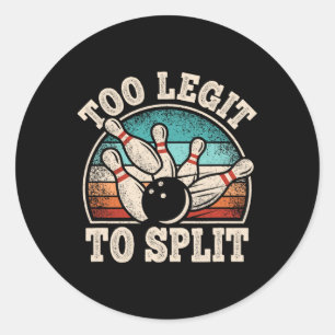 Sticker Rond Trop Léger Pour Fractionner Bowling Lover Bowler F