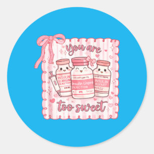 Sticker Rond Trop Mignonne Infirmière Drôle Saint-Valentin Insu