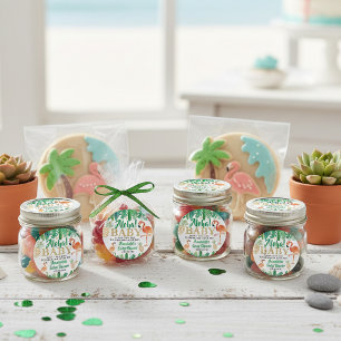 Sticker Rond Tropical Summer Beach Luau Boys Baby shower