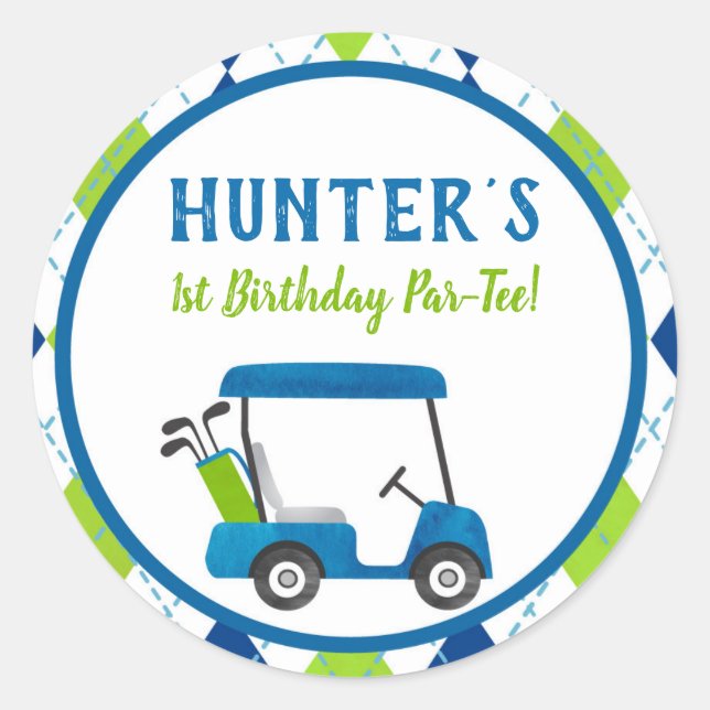 Sticker Rond Trou De Golf En Une Fête Anniversaire Favoriser Le (Devant)