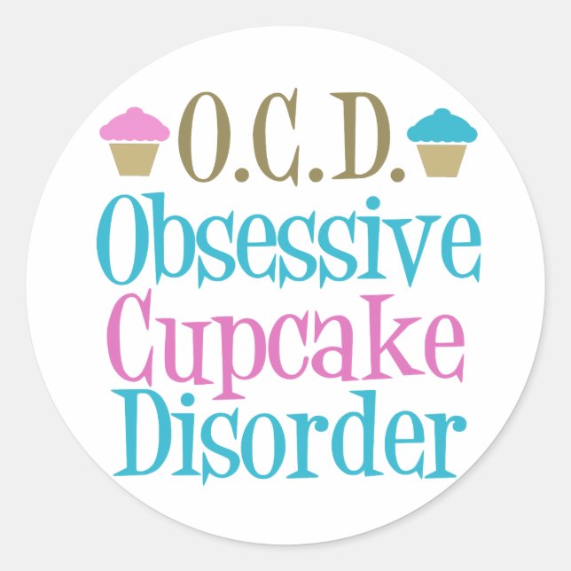 Sticker Rond Trouble du gâteau obsessionnel (Devant)