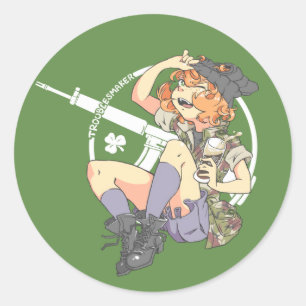 Sticker Rond Troublesmaker BG foncée (Armalite)