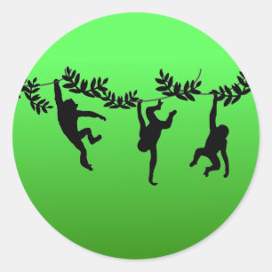 Sticker Rond Troupe de singe
