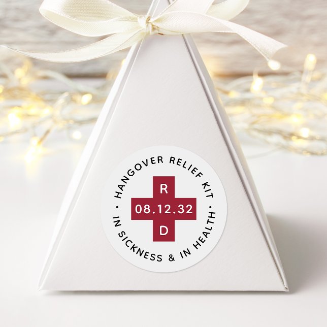 Sticker Rond Trousse de secours | Faveur de mariage (Créateur téléchargé)