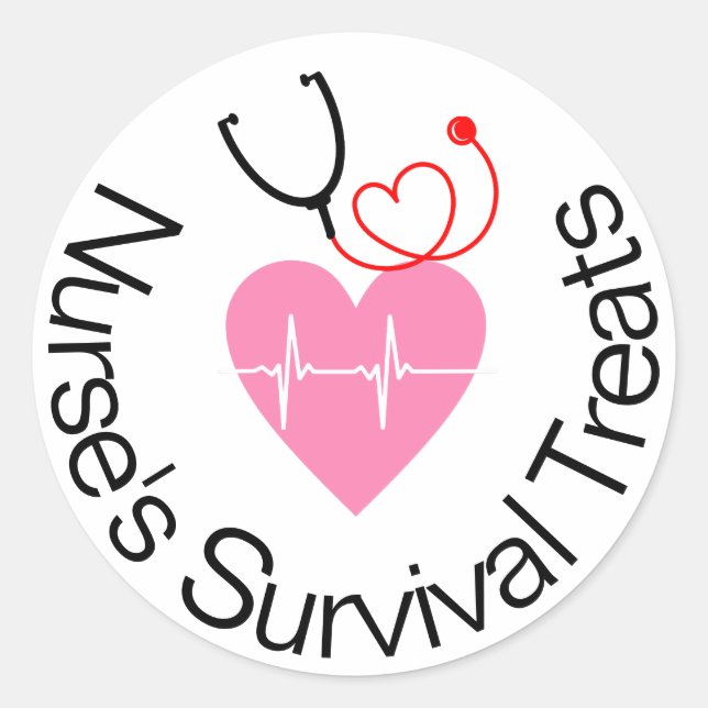 Sticker Rond Trousse de survie infirmière Happy Nurse week auto (Devant)