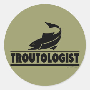 Sticker Rond Trout-ologue - Poisson de truite humoristique