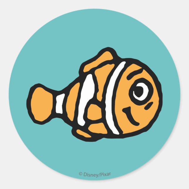 Sticker Rond Trouver Dory | Caricature Marlin (Devant)