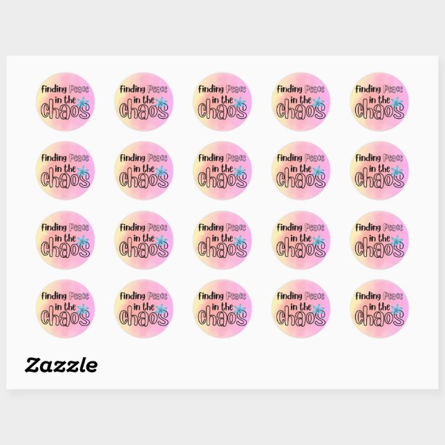Sticker Rond Trouver la paix (Feuille)