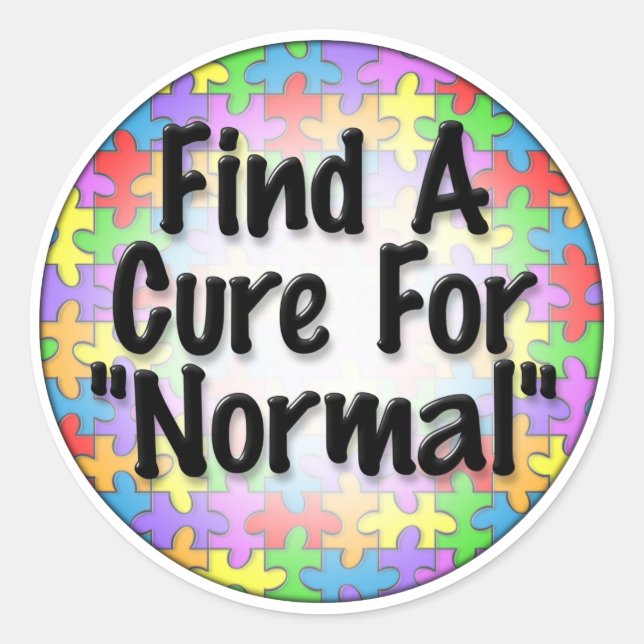 Sticker Rond Trouver Un Traitement Normal (Devant)