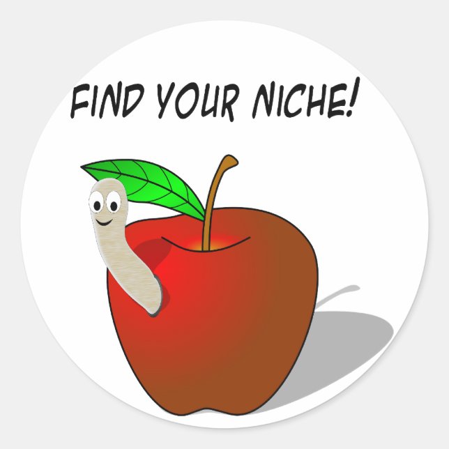 Sticker Rond Trouver votre niche (Devant)