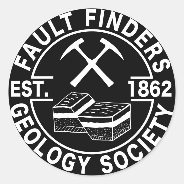 Sticker Rond Trouveurs de pannes Geology Society Est. 1862 (Devant)