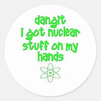 Sticker Rond Truc Nucléaire sur les Mains